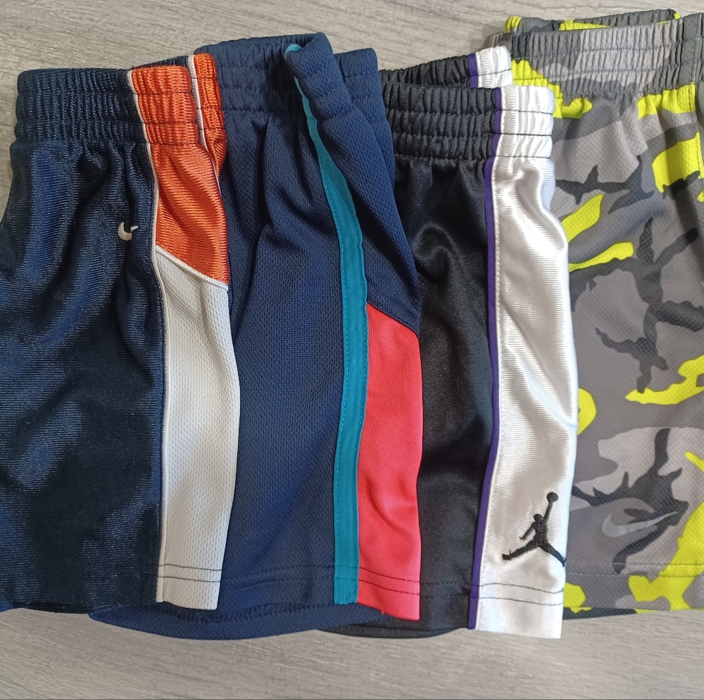 Four pair lot of 3T Boys Nike/Jordan shorts